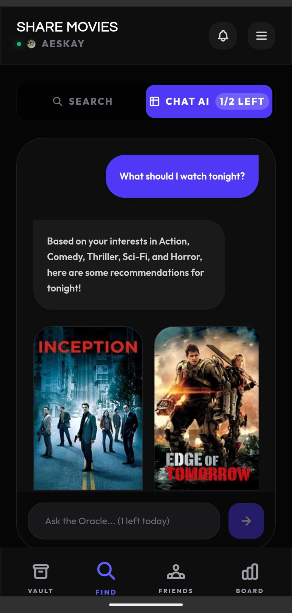 Recommendations Interface