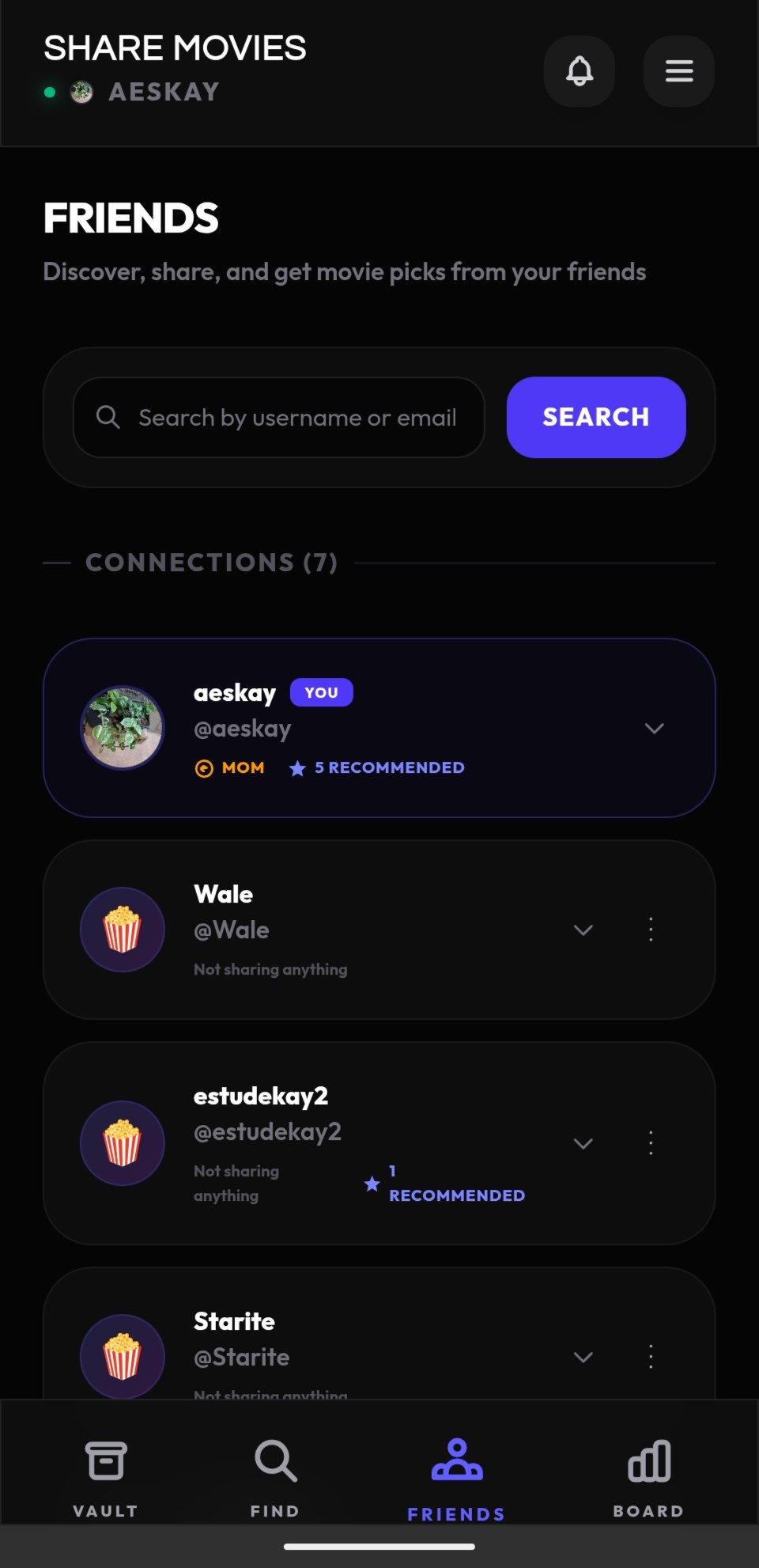 Share Movies Social Friends Screen