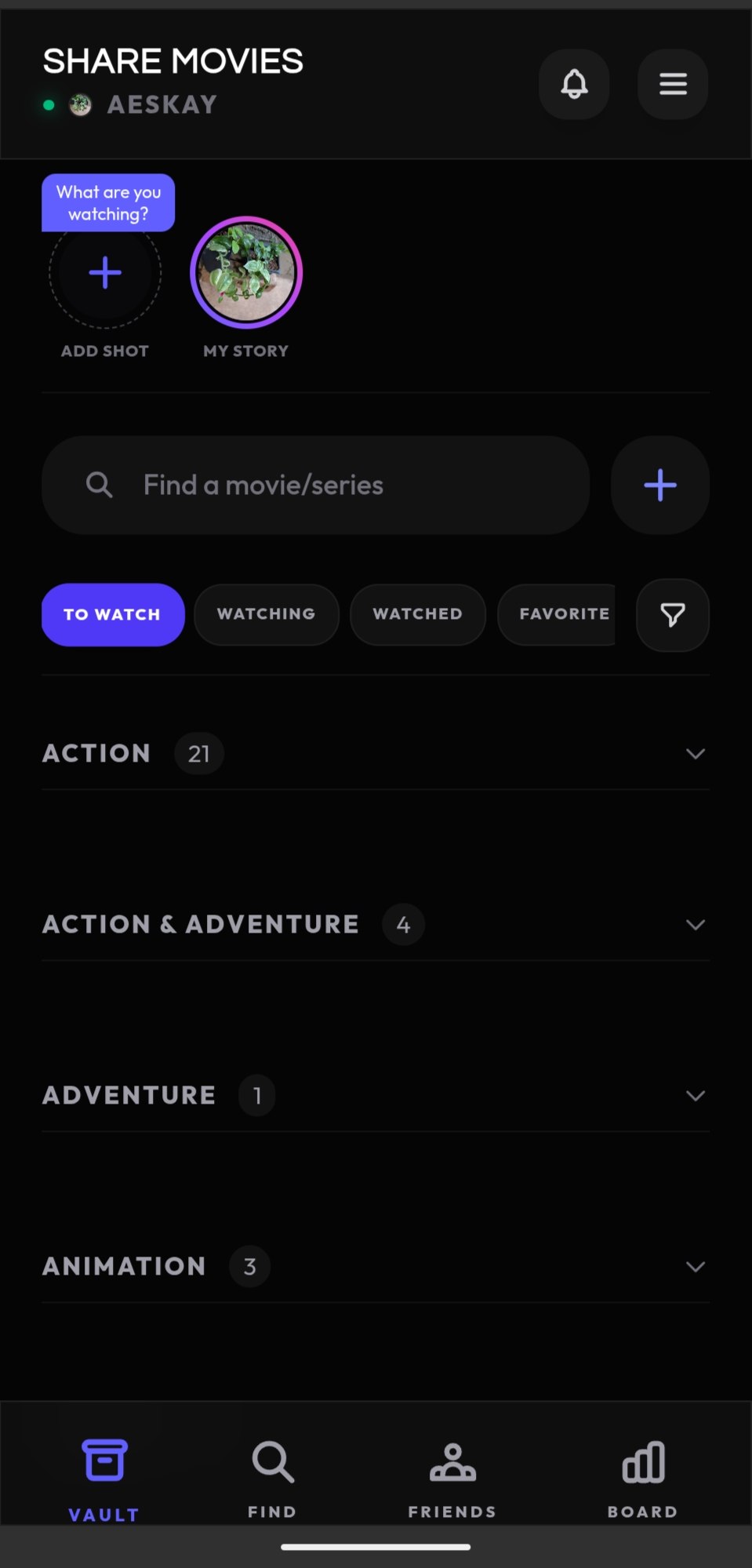 Share Movies Vault Categories and Genre Counts
